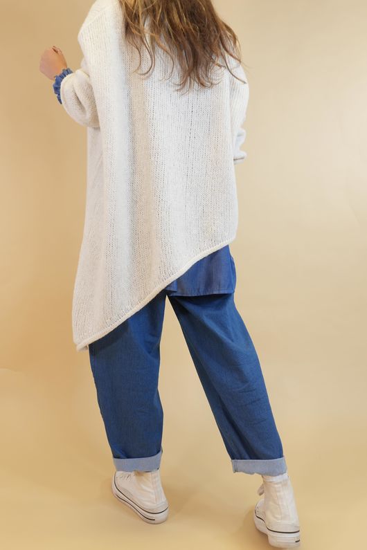 Big Softie Super Slant Knit Jumper Ecru